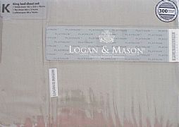 100%-COTTON-SATEEN-300-THREAD-LOGAN-&-MASON-KING-SHEET-SET-DRIFTWOOD-NEW-SPECIAL